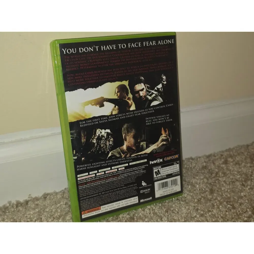 Resident Evil 5 Microsoft Xbox 360 Video Game CIB Complete‎ With Box And Manual